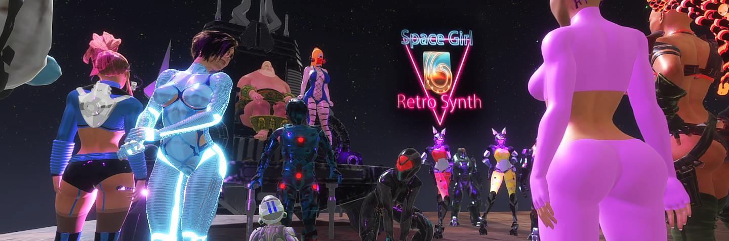 SpaceGirl Retro Synth Banner